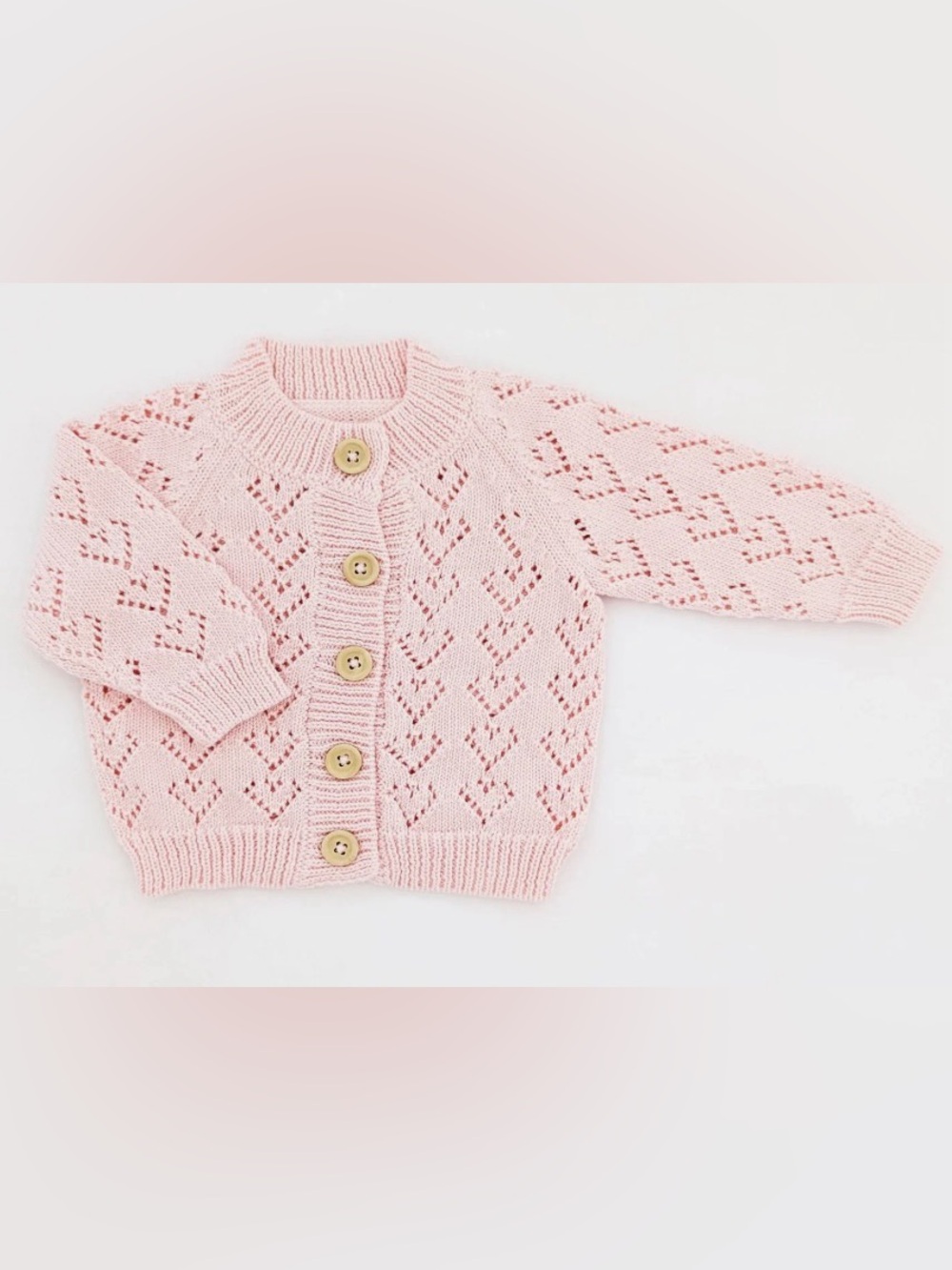 HEART LACE CARDIGAN (Size: 12-18M)